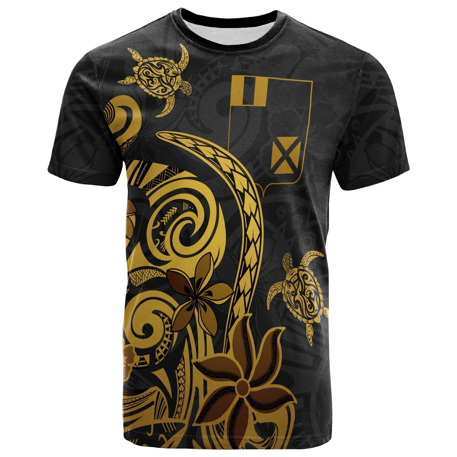 Wallis and Futuna Custom T Shirt Folk Style Unisex Black - Polynesian Pride