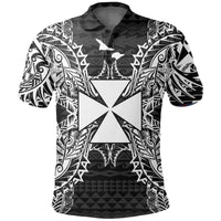 Wallis and Futuna Polo Shirt Wallis and Futuna Coat Of Arms Map Polynesian Tattoo Black Unisex Black - Polynesian Pride