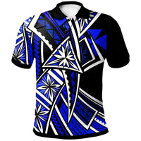 Wallis and Futuna Polo Shirt Tribal Flower Special Pattern Blue Color Unisex Blue - Polynesian Pride