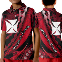 Wallis et Futuna Polo Shirt Artsy Style Black LT9 Kid Black - Polynesian Pride