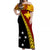 PNG Hibiscus Tribal Pattern Off Shoulder Long Dress - Western Province LT7 Long Dress Red - Polynesian Pride