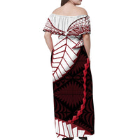 Tonga Emancipation Day Women Off Shoulder Long Dress - Kupesi Pattern No.2 Black LT9 - Polynesian Pride