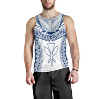 Hawaiian Kanaka Map Football Jersey Men's Tank Top - White - Roger Style - AH - Polynesian Pride