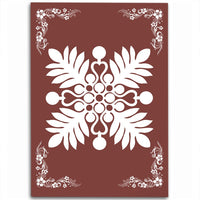 Hawaiian Quilt Maui Plant And Hibiscus Pattern Area Rug - White Coral - AH White - Polynesian Pride