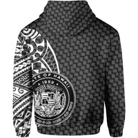 Hawaii Polynesian Zipper Hoodie White Emboss Style - Polynesian Pride