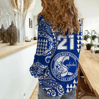 (Custom Personalised) Hawaii Kailua High School Women Casual Shirt Tribal Kakau LT9 - Polynesian Pride