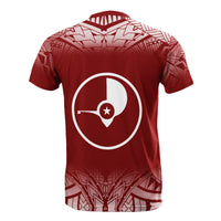 Yap All Over T Shirt Fog Red - Polynesian Pride