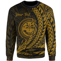 Federated States of Micronesia Custom Personalised Sweatshirt - Wings Style Gold Color Unisex Gold - Polynesian Pride