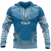 Yap Polynesian Chief Hoodie Unisex Blue - Polynesian Pride