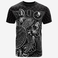 Yap T Shirt Yap Flag Turtle Hibiscus Black Unisex Black - Polynesian Pride