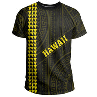 Hawaii Kakau Polynesian Turtle Map T Shirt Ohana Style Yellow - Polynesian Pride