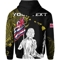 Personalized Hawaii Map Polynesian Warrior Ikaika Hoodie Zip William Style Yellow - Polynesian Pride
