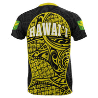 Hawaii Kanaka Map Polynesian T Shirt Yellow Gel Style - Polynesian Pride