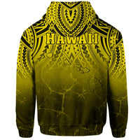 Hawaii Polynesian Kanaka Map Eruption Hoodie Zip Roman Style Yellow - Polynesian Pride