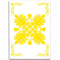 Hawaiian Quilt Maui Plant And Hibiscus Pattern Area Rug - Yellow White - AH Yellow - Polynesian Pride