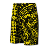 Hawaii Kakau Polynesian Kanaka Board Shorts - Yellow - Snapy Style - Polynesian Pride