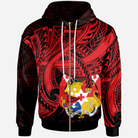 Tonga Zip Hoodie Seal Tonga With Curve Patterns Unisex Black - Polynesian Pride