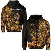 Hawaii Polynesian Zip Hoodie Gold Tiki Masks Hawaiian LT13 Unisex Gold - Polynesian Pride