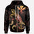 Hawaii Polynesian Zip up Hoodie Turtle With Blooming Hibiscus Gold Unisex Gold - Polynesian Pride