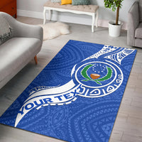 (Custom Personalised) Pohnpei Area Rug - Micronesia Pride Blue - LT12 Blue - Polynesian Pride