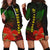 (Custom Personalised) Hawaii Polynesian Hoodie Dress - Ohia Lehua - LT12 Black - Polynesian Pride