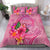 American Samoa Polynesian Custom Personalised Bedding Set - Floral With Seal Pink Pink - Polynesian Pride