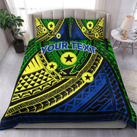 (Custom Personalised) Vanuatu Malampa Province Tribal Pattern Bedding Set - LT12 Bedding Set Green - Polynesian Pride