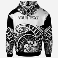 American Samoa Custom Hoodie Ethnic Style With Round Black White Pattern - Polynesian Pride