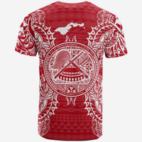 American Samoa T Shirt American Samoan Coat of Arms Map Polynesian Tattoo Red White - Polynesian Pride