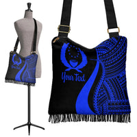 Pohnpei Custom Personalised Boho Handbag - Blue Polynesian Tentacle Tribal Pattern - Polynesian Pride