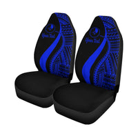 Yap Custom Personalised Car Seat Covers - Blue Polynesian Tentacle Tribal Pattern - Polynesian Pride