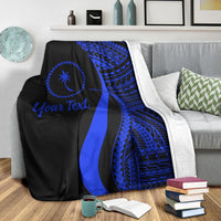 Chuuk Custom Personalised Premium Blanket - Blue Polynesian Tentacle Tribal Pattern - Polynesian Pride