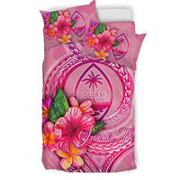 Guam Polynesian Custom Personalised Bedding Set - Floral With Seal Pink - Polynesian Pride