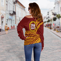 (Custom Personalised) Tafuna High School American Samoa Pride Women Off Shoulder Sweater - LT12 - Polynesian Pride