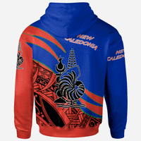 New Caledonia Zip Hoodie Symmetrical Lines - Polynesian Pride