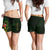 Cook Islands Polynesian Custom Personalised Women's Shorts - Floral With Seal Flag Color Women Green - Polynesian Pride
