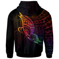 Wallis and Futuna Zip Hoodie Butterfly Polynesian Style - Polynesian Pride