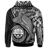 Federated States of Micronesia Hoodie Humpback Whale & Coat of Arms White - Polynesian Pride