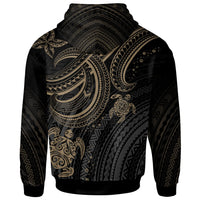 Polynesian Custom Zip up Hoodie Gold Turtle - Polynesian Pride