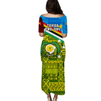 Torba PNG Day Puletasi Dress - Vanuatu and Papua New Guinea Combine Flag Design LT4 - Polynesian Pride