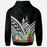 New Caleronia Hoodie New Caleronia Coat of Arms & Polynesian Tropical Flowers White - Polynesian Pride