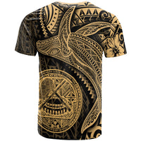 American Samoa T Shirt Humpback Whale & Coat of Arms Gold - Polynesian Pride