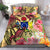 Cook Islands Bedding Set - Flowers Tropical With Sea Animals Pink - Polynesian Pride