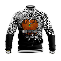 (Custom Personalised) Papua New Guinea Baseball Jacket Shirt Bird Of Paradise White Color LT6 - Polynesian Pride