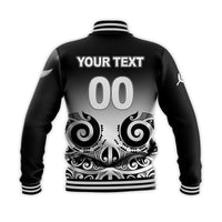 (Custom Personalised) New Zealand Rugby Baseball Jacket - Maori style LT6 - Polynesian Pride