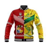 Mate Ma'a Tonga Ngatu And Australia Wallabies Aboriginal Baseball Jacket Rugby Together LT8 Unisex - Polynesian Pride