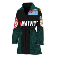 Fiji Lomaiviti Rugby Bathrobe Simple Vibes LT8 One Size Green - Polynesian Pride