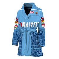 Fiji Lomaiviti Rugby Bathrobe Simple Vibes - Full Blue LT8 One Size Blue - Polynesian Pride