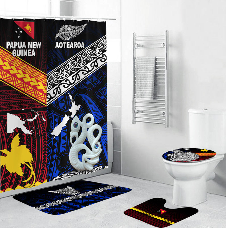 New Zealand And Papua New Guinea Bathroom Set Together - Blue LT8 Blue - Polynesian Pride
