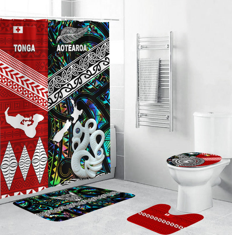 New Zealand And Tonga Bathroom Set Together - Paua Shell LT8 Paua Shell - Polynesian Pride